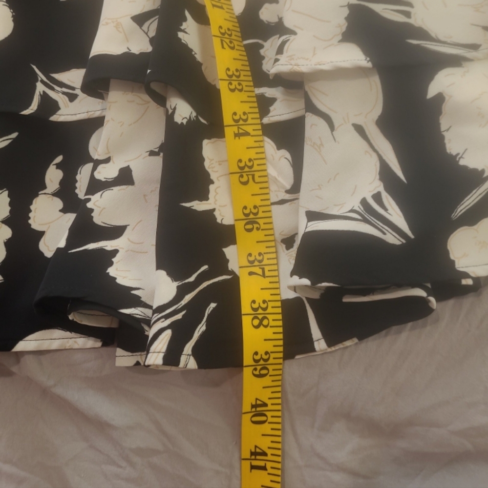 Lauren Ralph Lauren Women SZ 8 Blk‎ cream floral fit & flare dropped waist dress - Picture 11 of 11